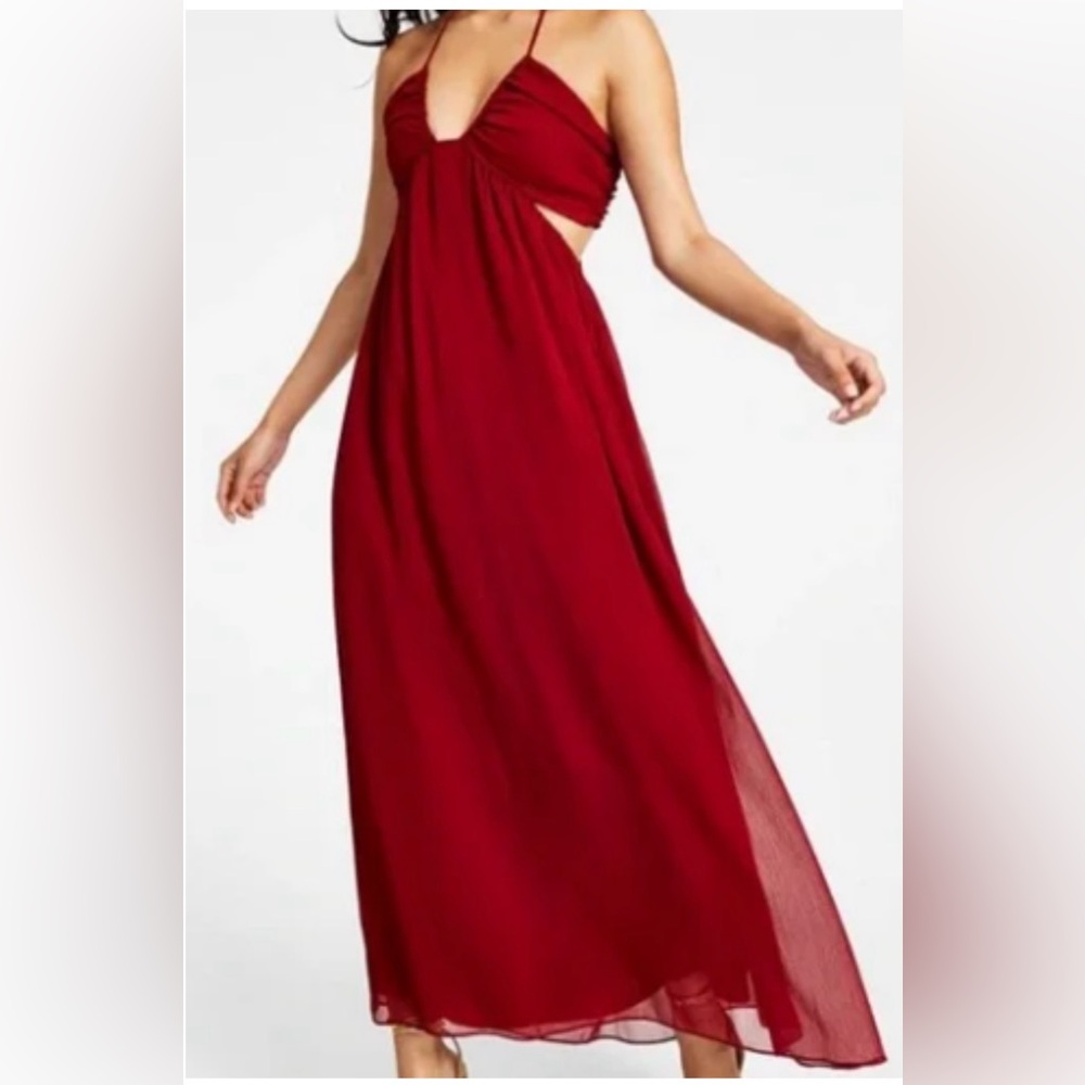 NEW Women’s Bar III Halter Maxi Red Dress Size Small